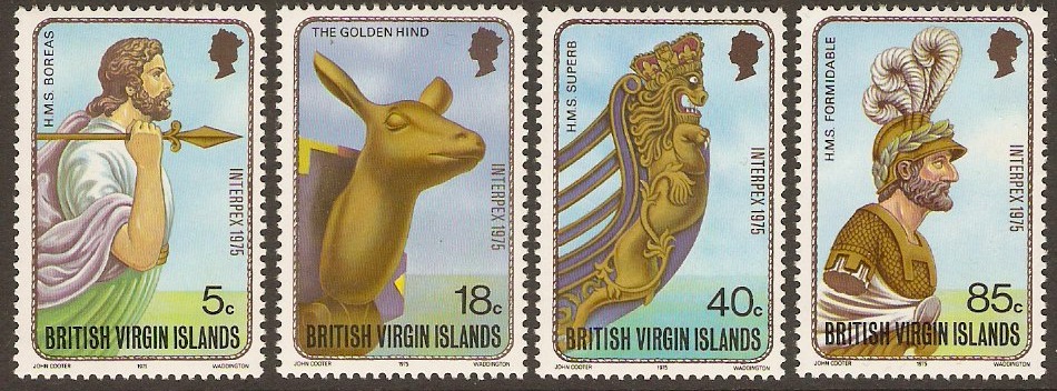British Virgin Islands 1974 Ships Figureheads Set. SG325-SG328.