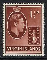 British Virgin Islands 1938 1½d Red-brown. SG112.