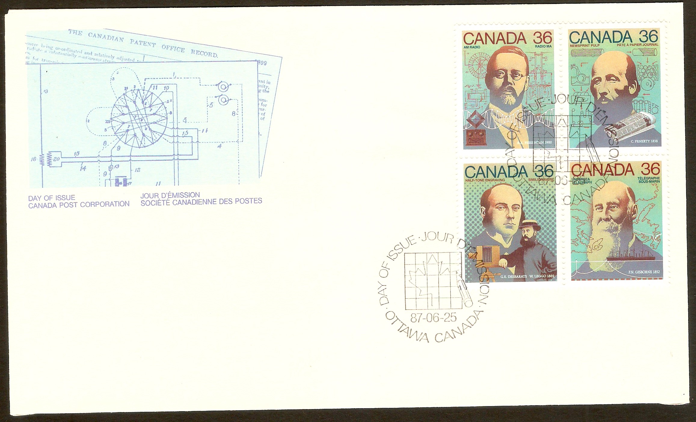 Canada 1987 Canadian Inventors FDC.