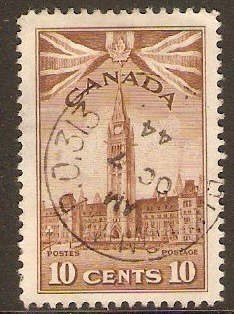 Canada 1942 10c Brown. SG383. MPO 313.