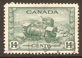 Canada 1942 14c Dull green. SG383. MPO 625.