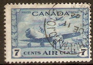 Canada 1942 7c Blue. SG400. MPO 1002.