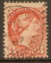 Canada 1873 3c Orange-red. SG96.