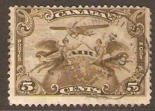 Canada 1928 5c Olive-brown Air Stamp. SG274.