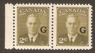 Canada 1950 2c Olive-green - Official stamp. SGO180.