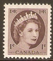Canada 1954 1c Purple-brown. SG463.