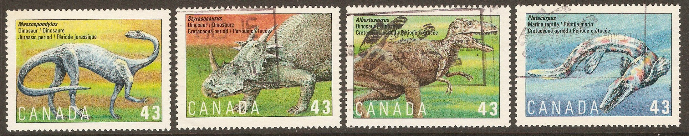 Canada 1993 Prehistoric Canada set. SG1568-SG1571.