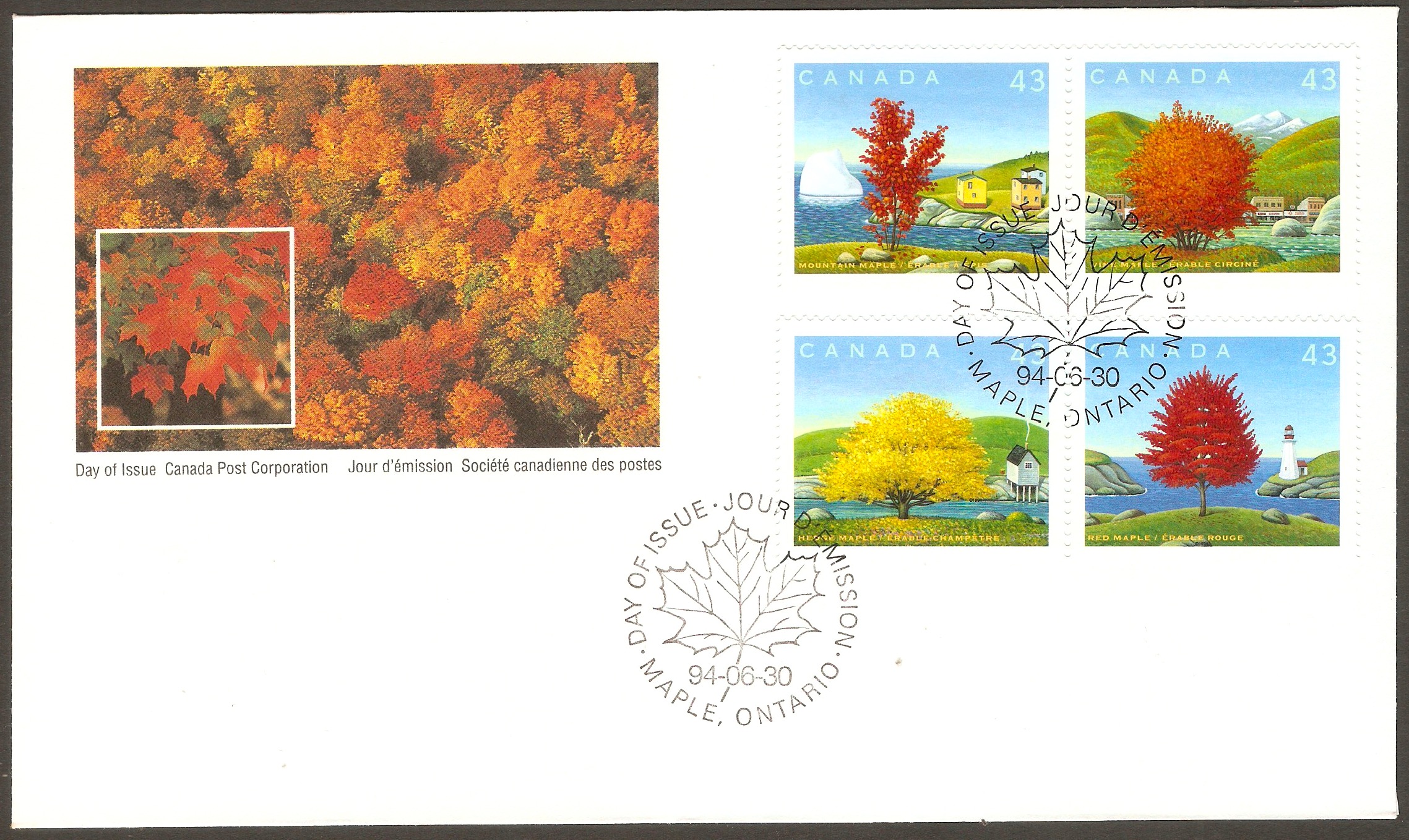 Canada 1994 Maple Trees FDC.