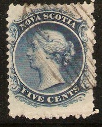 Nova Scotia 1860 5c deep blue. SG13.