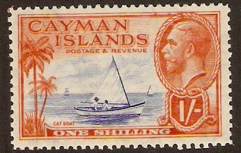 Cayman Islands 1935 1s Ultramarine and orange. SG104.