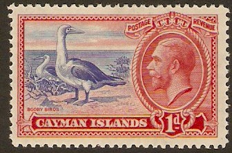 Cayman Islands 1935 1d Ultramarine and scarlet. SG98.