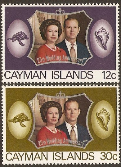 Cayman Islands 1972 Silver Wedding Set. SG317-SG318.