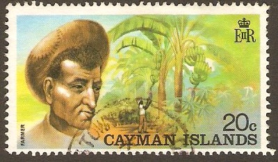 Cayman Islands 1974 20c Farmer Stamp. SG362.