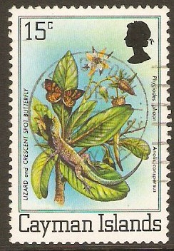 Cayman Islands 1980 15c Butterfly Stamp. SG518A.