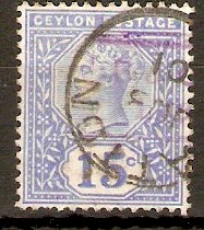 Ceylon 1899 15c Blue. SG261.