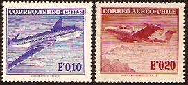 Chile 1961 Aircraft Stamps. SG528-SG529.
