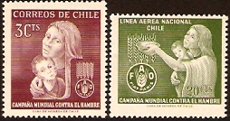 Chile 1963 Freedom from Hunger Set. SG543-SG544.