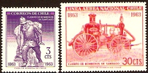 Chile 1963 Fire Brigade Set. SG547-SG548.