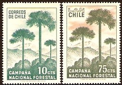 Chile 1967 Afforestation Set. SG583-SG584.