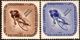 Colombia 1957 Cycle Race Set. SG916-SG917.