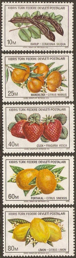 Turkish Cypriot Posts 1976 Fruits Set. SG29-SG33.