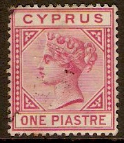 Cyprus 1892 1pi Carmine. SG33. - Click Image to Close