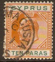 Cyprus 1904 10pa Orange and green. SG61.