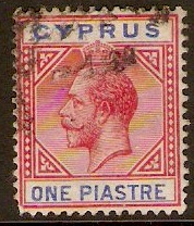 Cyprus 1912 1pi Carmine and blue. SG77b.