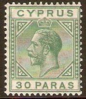 Cyprus 1921 30pa Green. SG88.