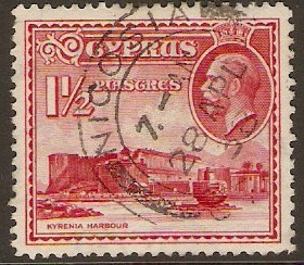 Cyprus 1934 1pi Carmine. SG137.