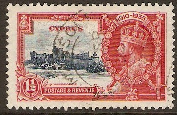 Cyprus 1935 1pi Silver Jubilee Series. SG145.