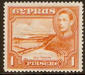 Cyprus 1938 1pi. Orange. SG154.