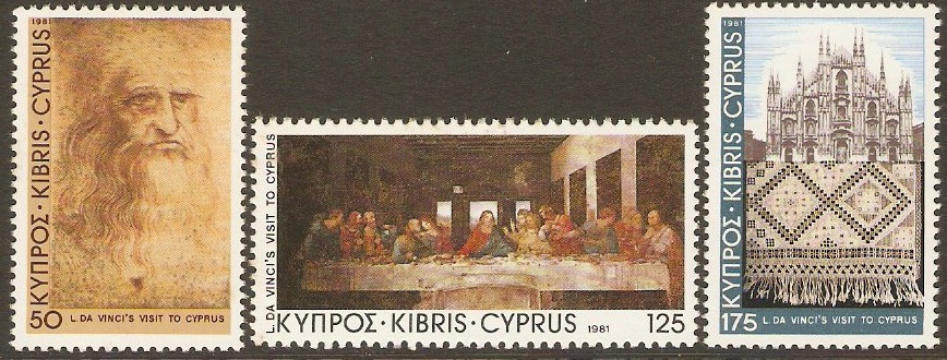 Cyprus 1981 da Vinci Visit Anniversary Set. SG569-SG571.