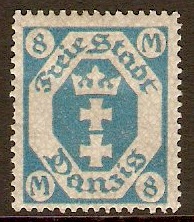 Danzig 1921 8m Blue. SG88.