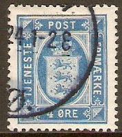 Denmark 1914 4o Blue Official Stamp. SGO187