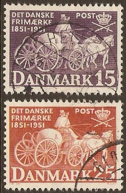 Denmark 1951 Stamp Centenary set. SG381-SG382.