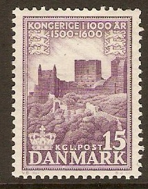 Denmark 1953 15o Lilac - 1000 Year Kingdom Anniv. Series. SG393.