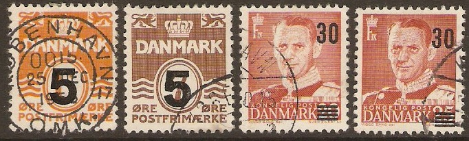 Denmark 1955 Surcharged Stamps set. SG401-SG404.