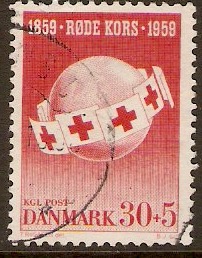 Denmark 1959 30o +5o Red Cross series. SG418.
