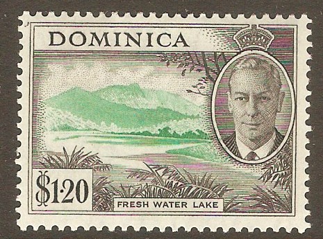 Dominica 1951 $1.20 Emerald and black. SG133.