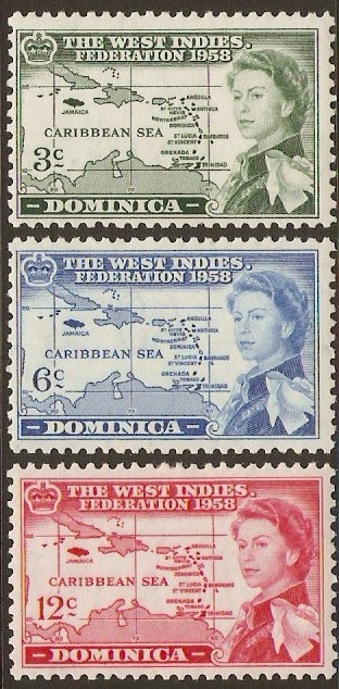 Dominica 1958 Caribbean Federation Set. SG159-SG161.