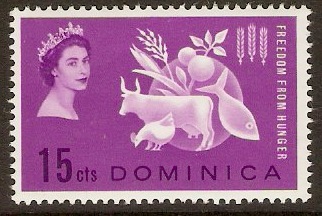 Dominica 1963 15c Freedom from Hunger Stamp. SG179.