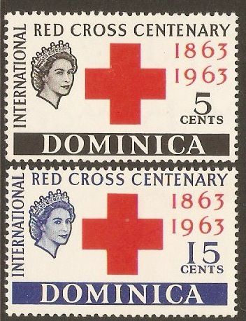 Dominica 1963 Red Cross Stamps Set. SG180-SG181.