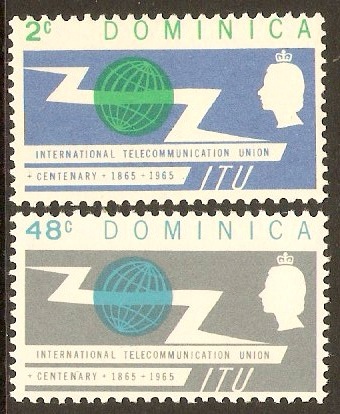 Dominica 1965 ITU Centenary Set. SG183-SG184.