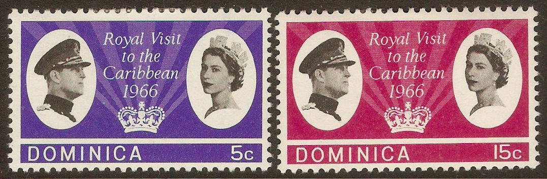 Dominica 1966 Royal Visit Set. SG191-SG192.