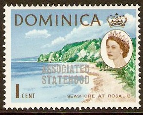 Dominica 1968 1c Associated Statehood overprint series. SG214.