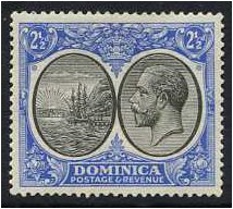 Dominica 1923 3d. Black and Ultramarine. SG79.