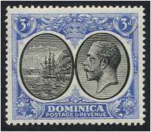 Dominica 1923 2d. Black and Ultramarine. SG78.