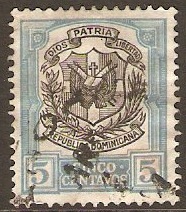 Dominican Republic 1911 5c Black and pale blue. SG186.