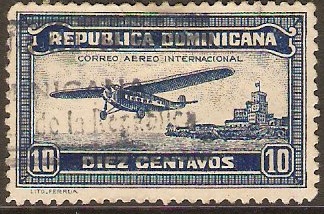 Dominican Republic 1933 10c Deep blue - Air stamp. SG331.